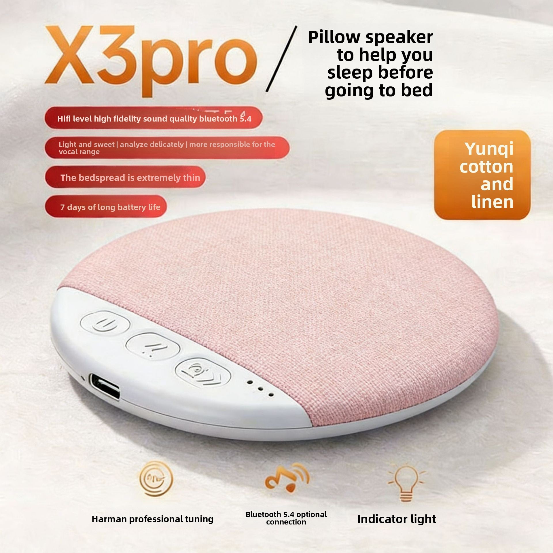 Bluetooth Sleep Sound Pillow Speaker